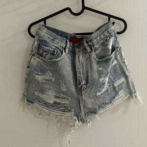 Distressed Denim Shorts